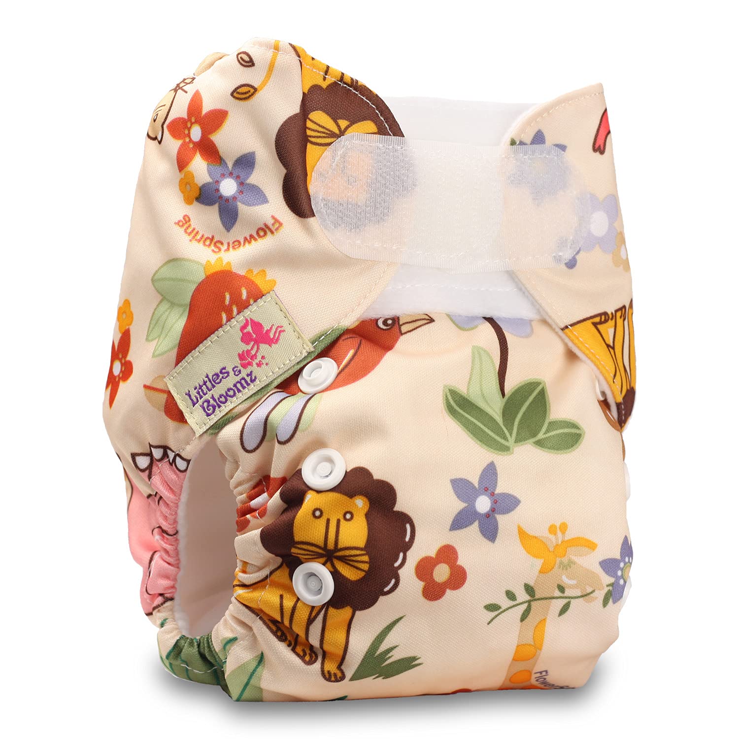 Littles & Bloomz, Newborn and Premature Reusable Pocket Cloth Nappy Pocket Diaper, 1 Newborn Nappy, 1 Newborn Microfibre Insert, Design 14