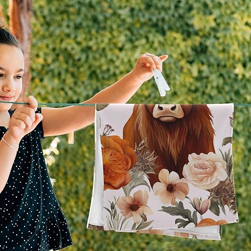 Vista 127 de Juego de 2 toallas de baño de color morado, remolques de mano de lobo, toallas de baño, toallas suaves y absorbentes para baño, cocina, gimnasio