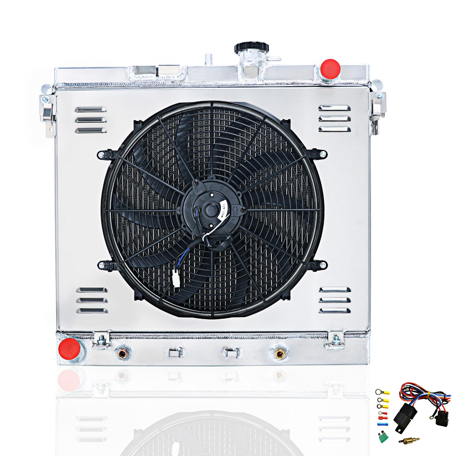 Photo 1 of Tepilauda 3 Row Aluminum Radiator Shroud Fan Relay for 2006-12 Chevy GMC Hummer Colorado Canyon H3 H3T Radiators