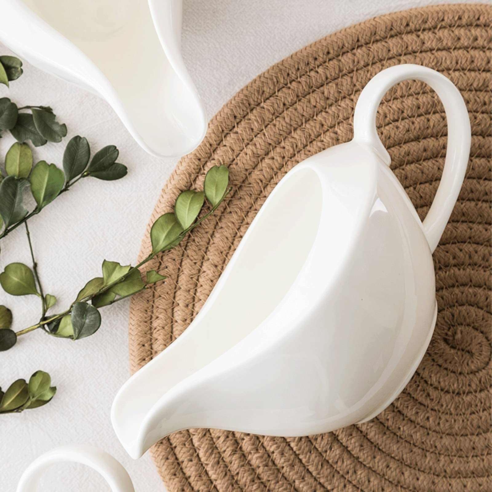 Pichet à crème, Pot à crème, pichet à baratte, saucière en céramique, saucière en Porcelaine Tendre, Pot à crème, adapté à la Restauration, aux Vacances et aux fêtes, Pot à crème au Lait