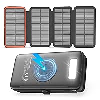 Caricatore Solare 27000mAh Power Bank Wireless - 22,5W Ricarica Rapida USB