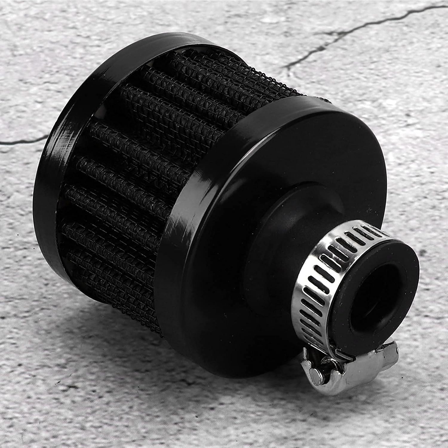 Automotive Performance Breather Filters, Akozon 13mm/0.5in Mini Air Intake Filter Vent Crankcase Breather Universal Car Accessory for crankcase vent filter (Black)