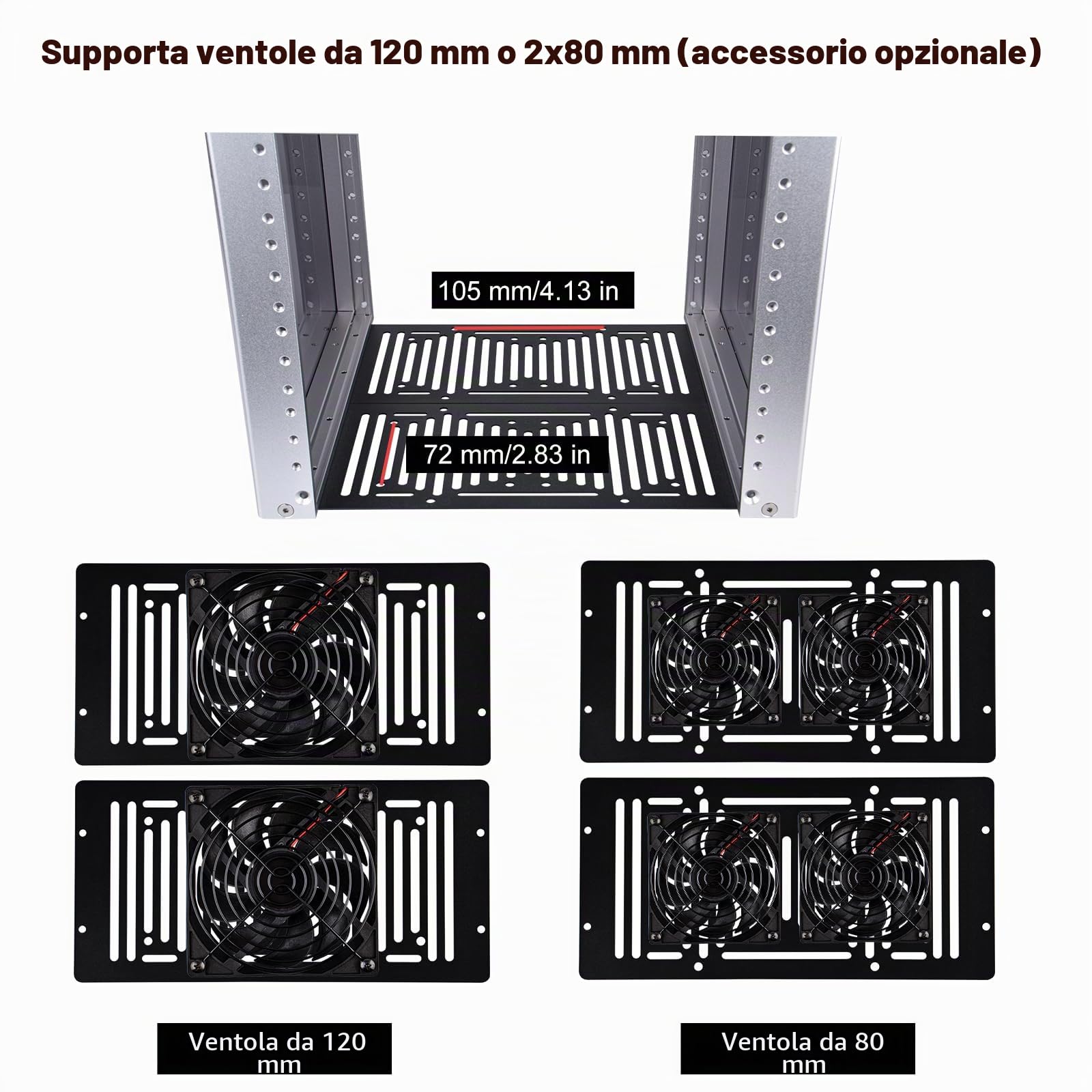 GeeekPi DeskPi RackMate T0 Plus, armadio server 4U da 10 pollici, mini rack profondo 260 mm con ripiano e pannello cieco, per NAS, AV e tecnologia di rete (argento)