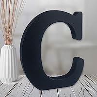 Vista 9 de AOCEAN Letras de madera de 6 pulgadas en negro, letra de madera sin terminar para letras decorativas de pared, letras en relieve, letrero de corte
