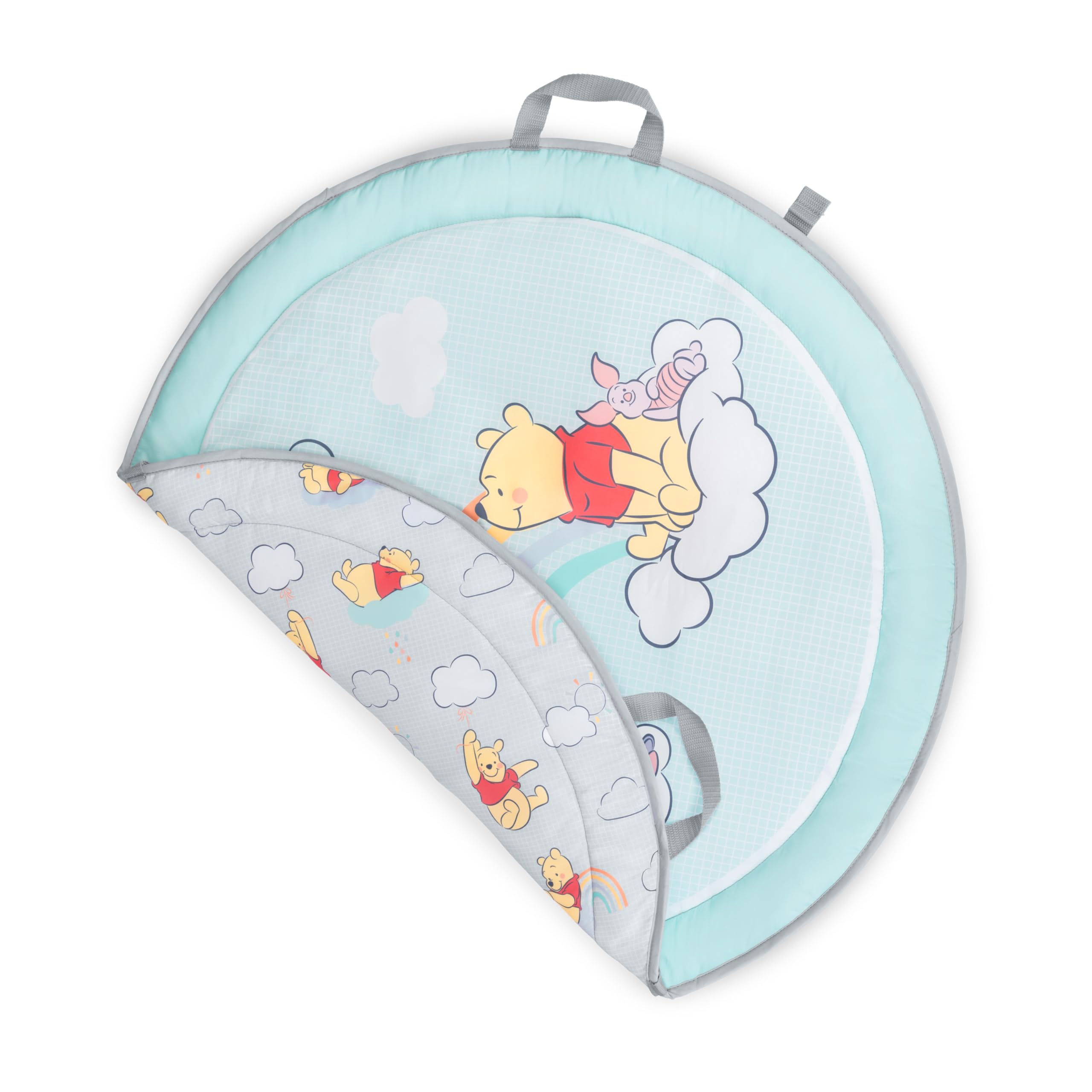 Bright Starts Disney Baby Winnie The Pooh Hunny Hangout Gimnasio de Actividades para bebé, cojín para el Tiempo Boca Abajo y Manta Reversible, 5 Juguetes incluidos, Unisex, Desde recién Nacido