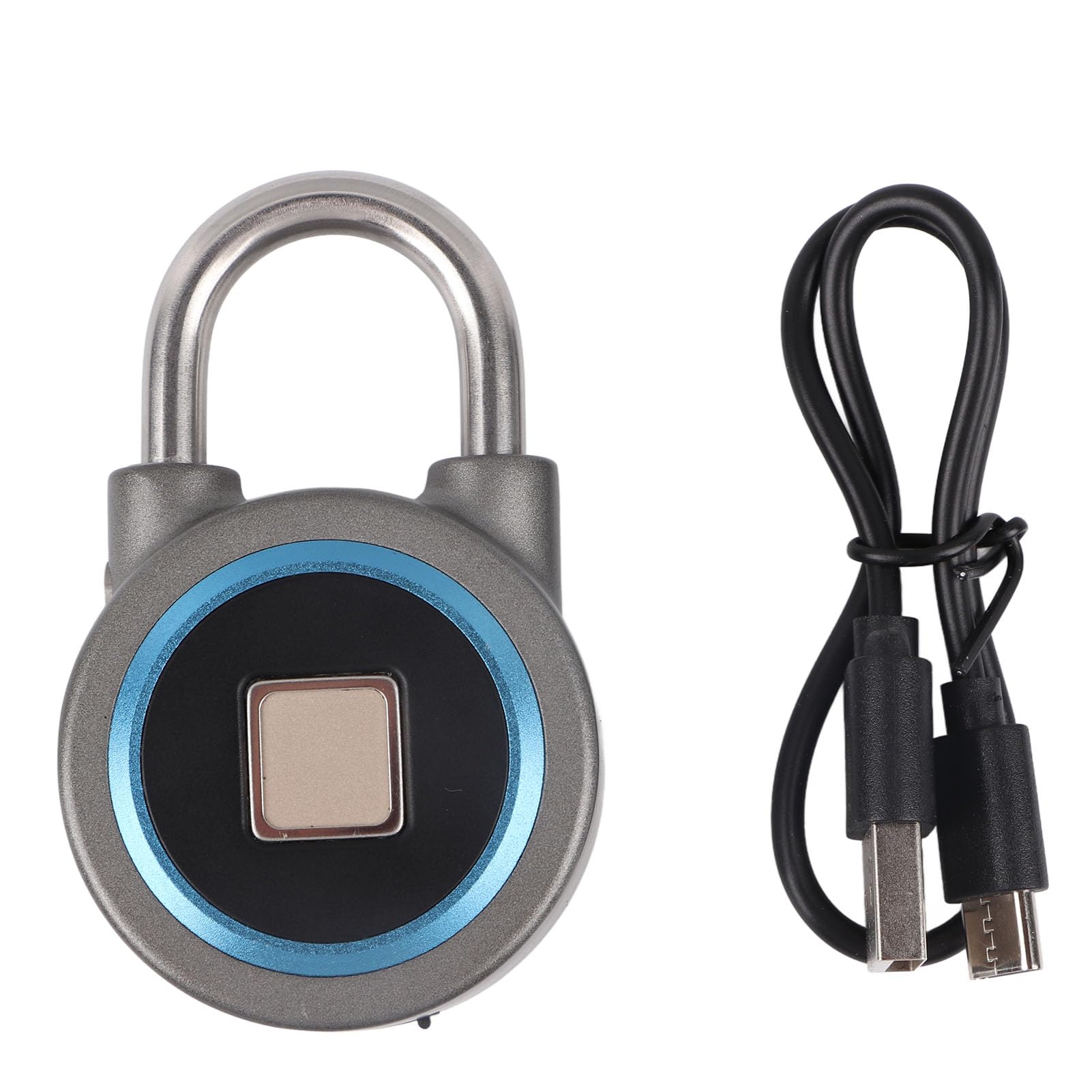 Candado con y Huella Dactilar, Desbloqueo Seguro para Taquilla, Oficina, Gimnasio, Resistente Al Agua IP65 para Control por Aplicación OKLOCK+ (BLUE)