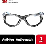 3M Safety Verres, Virtua CCS Vêtements protecteurs 11872, Joint amovible en mousse, objectifs anti-fog clairs, système de contrôle de l'oreille à cordon