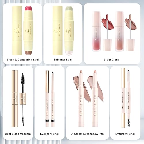 Miniatura 2 de Color Nymph Kit de maquillaje todo en uno para mujer, juego de maquillaje para mujer, kit completo con hermosa bolsa de maquillaje azul, incluye