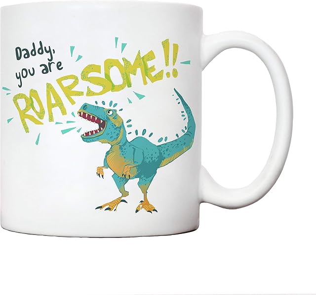Manta Makes Daddy You are roarsome Mug | Dinosaur Gift | Fathers Day Cup Presents from Daughter | Gifts for dads Birthday | Christmas dad Father or Sibling Present