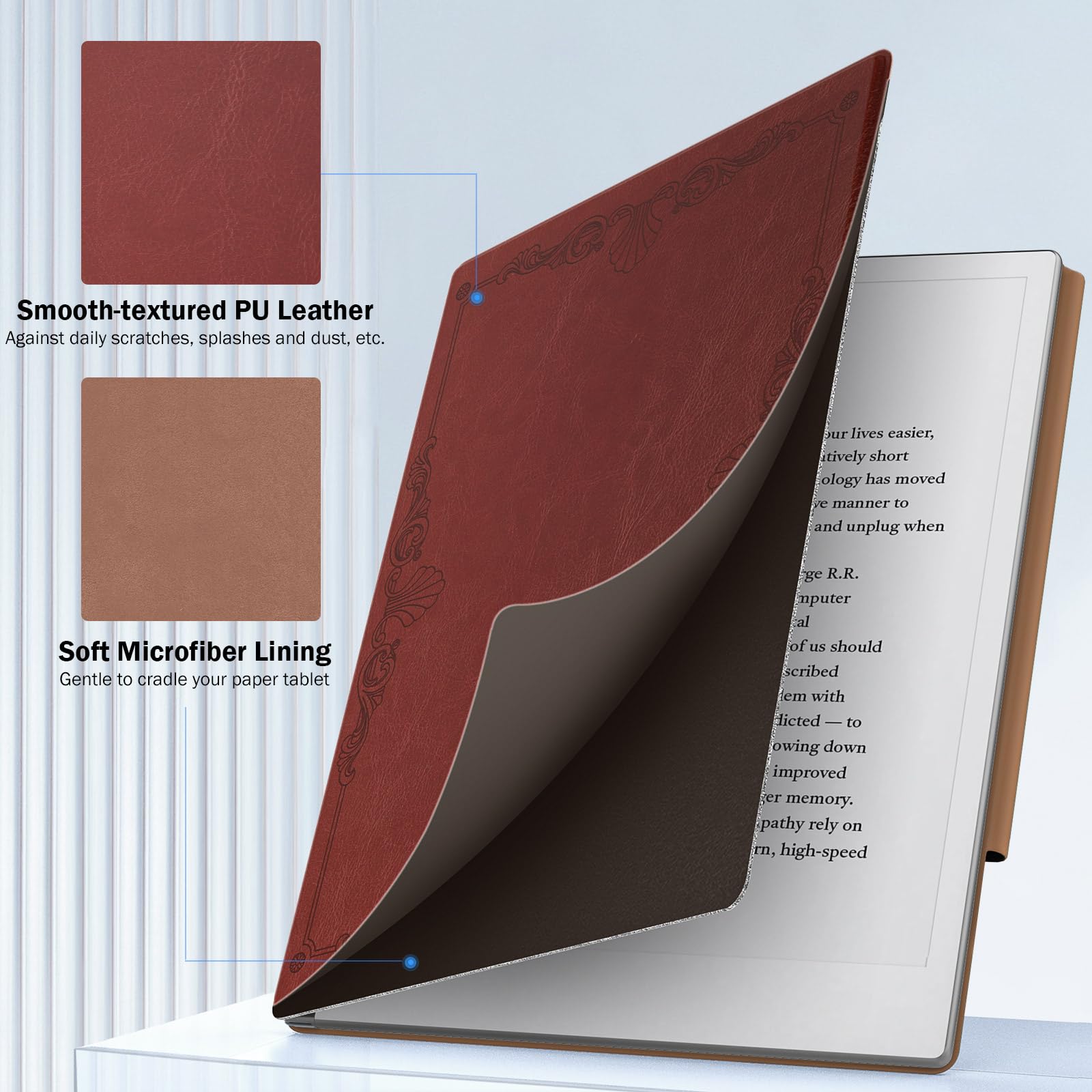 Case For Remarkable 2 10.3" Tablet ,Lightweight Ultra-Thin Magnetic Case With Wide Pen Protective Clasp,Smart Tablet Cover Folio - 7 - View #9