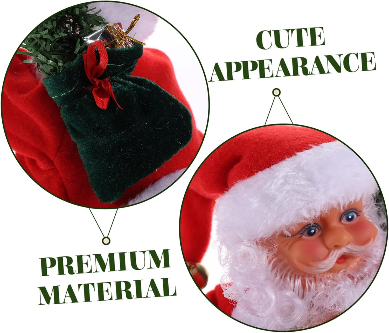 PRETYZOOM Dancing Santa Claus Music and Shaking Features Festive Christmas Decor for Home Shop and Holiday Parties Interactive Xmas Ornament