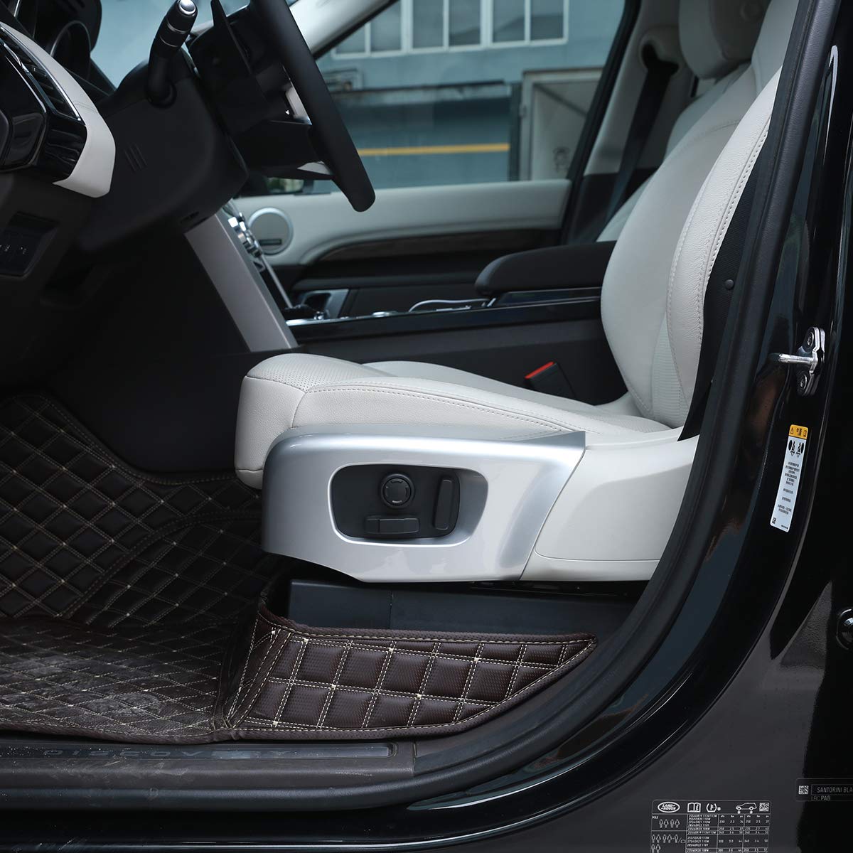YIWANG ABS Chromowana osłona boczna na siedzenie samochodowe ramka 2 szt. do Discovery 5 2017 2018 2019, do RangeRover Sport 2018 2019, do RangeRover Velar akcesoria samochodowe