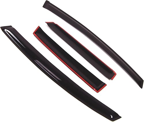 Miniatura 2 de Tuningpros WD2-234 - Deflector de visera de ventana de montaje exterior, protector de lluvia, humo oscuro, juego de 4 piezas compatible con Honda