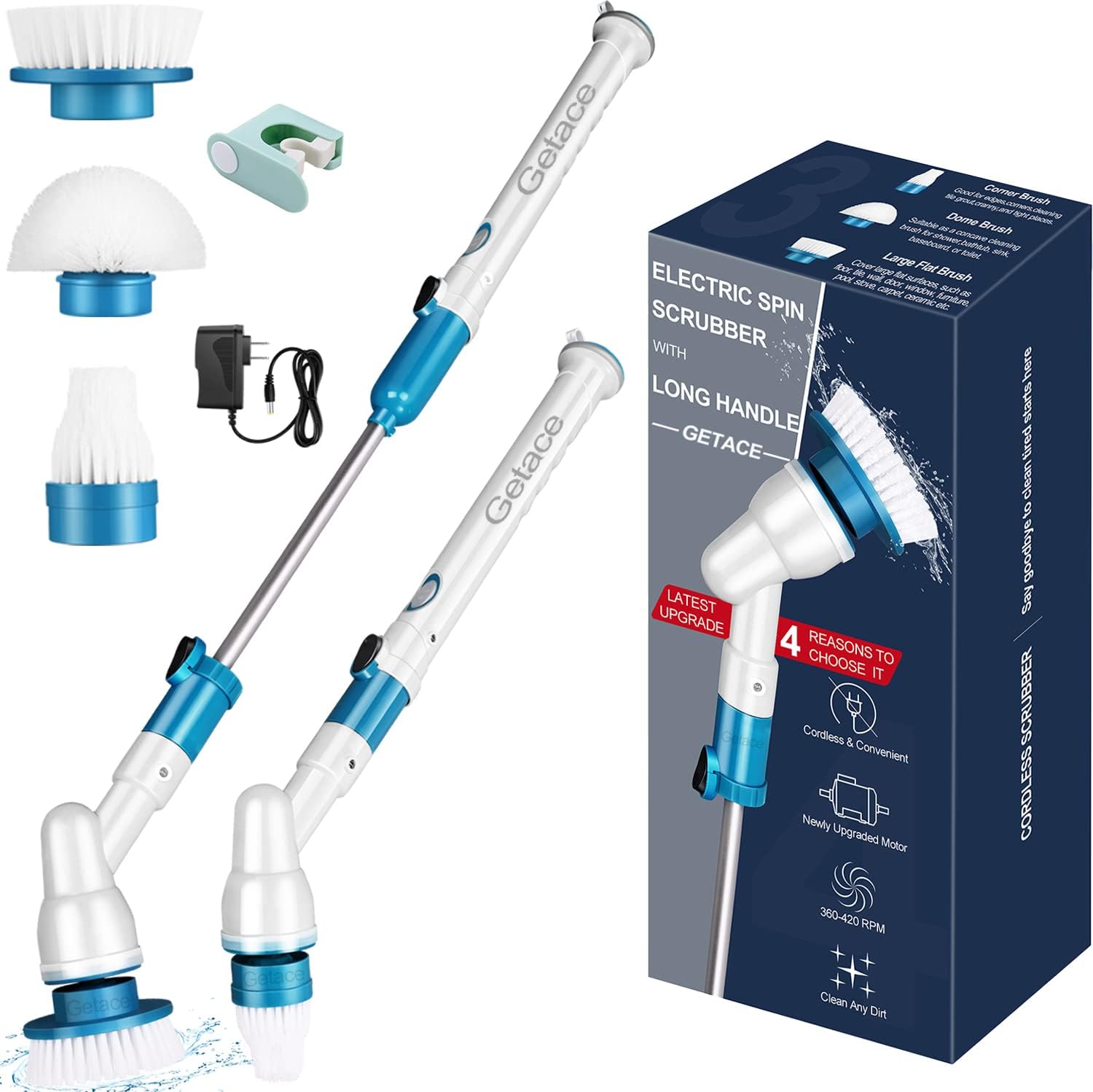 Getace Super Power Surface Cleaner, Blue, Cordless, 21Inch