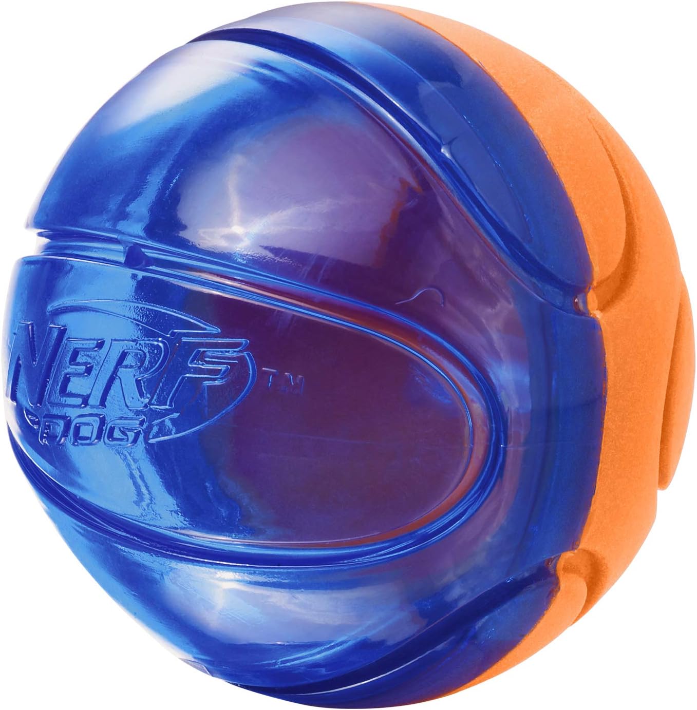 Pet Supplies : Nerf Dog 3.25in TPR/Foam Squeak Basketball - Blue/Orange : 
