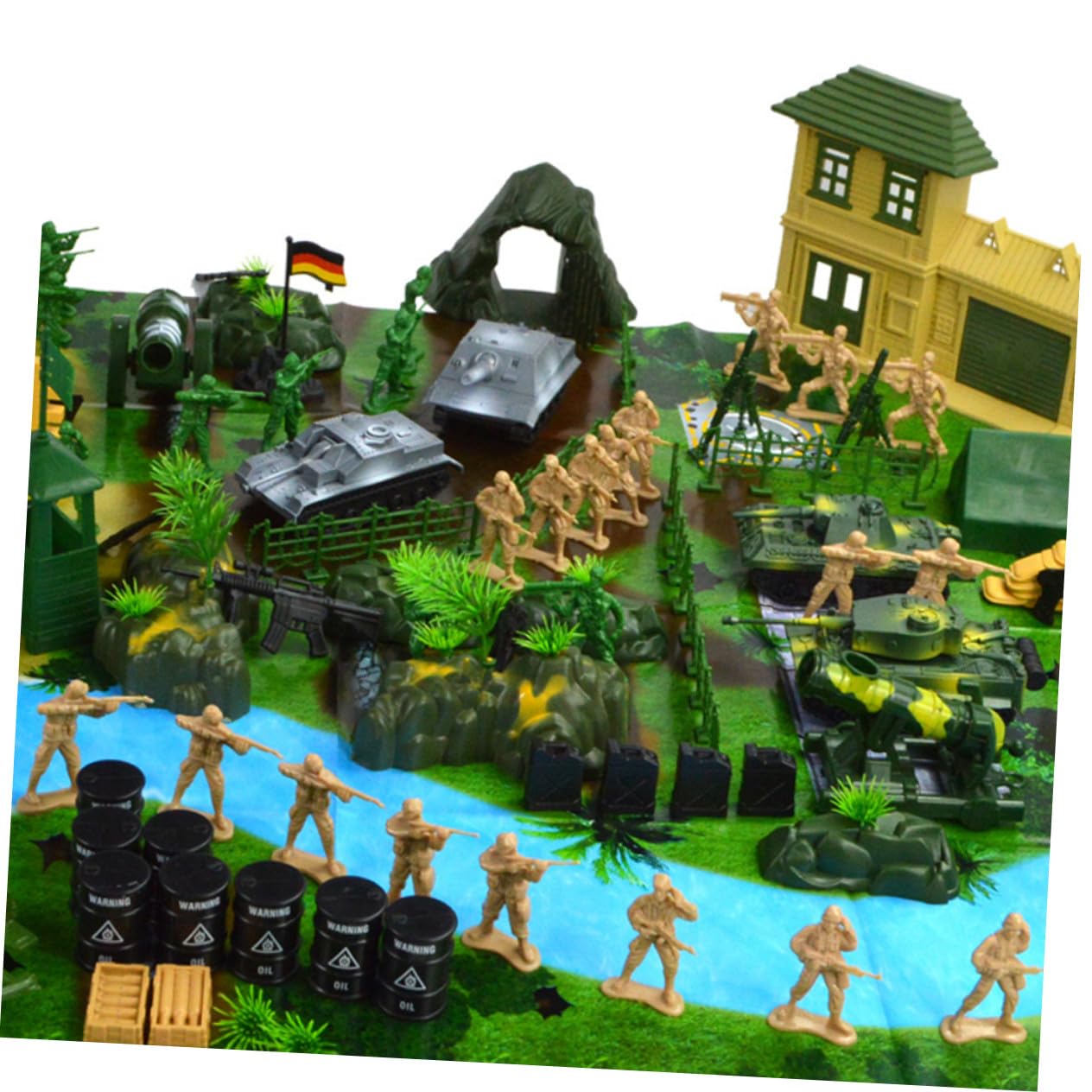 Uonlytech 130 Piezas Modelos Militares para Simulación Mesa Juguetes Duraderos para Incluye Soldados y Tanques para Juego Educativo y Recreativo