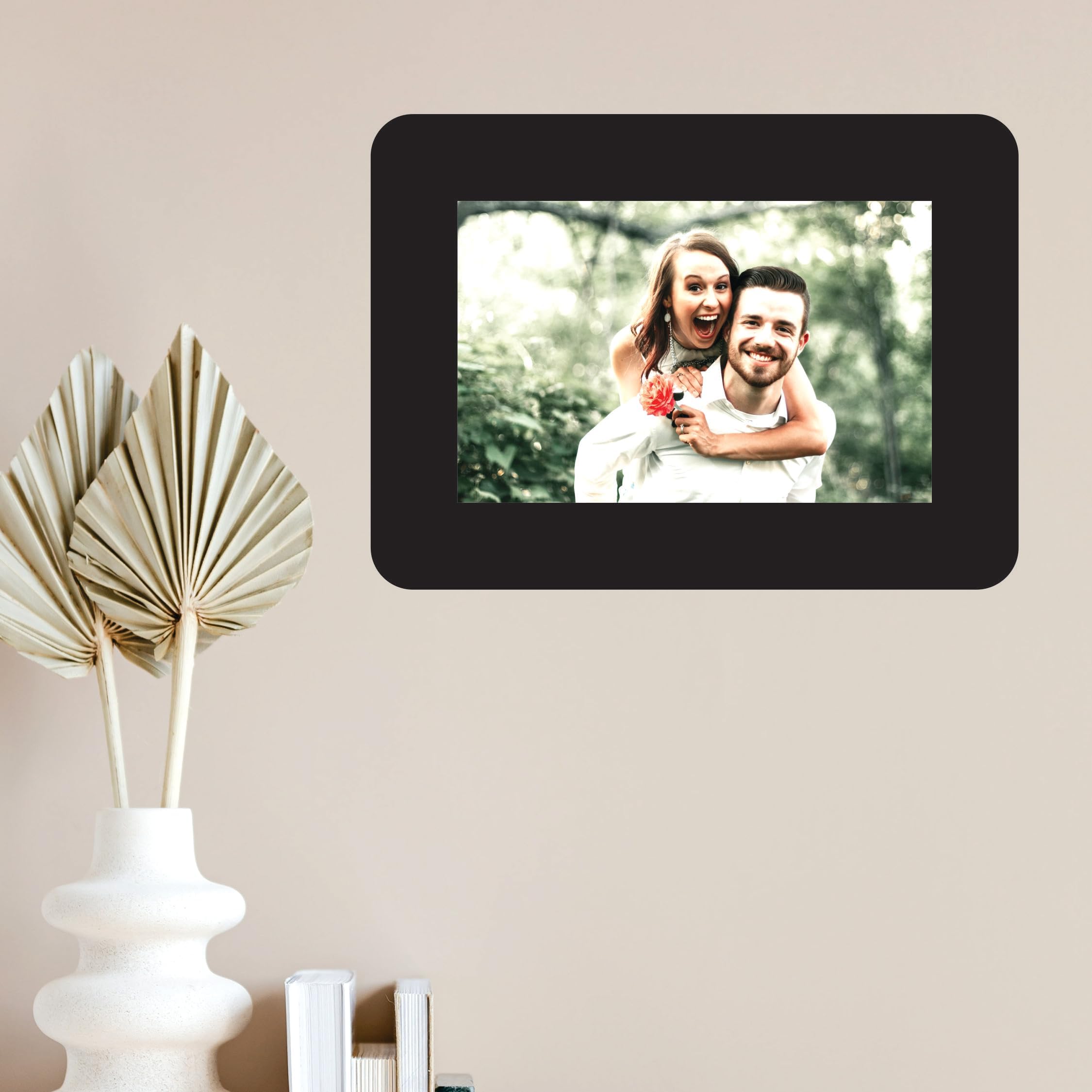 Creative Arts n Frames Magnetic Wooden 4 x 6 inch Photo Frame Home Decor Items Wall Decoration for living room Anniversary Birthday (Classic Black)