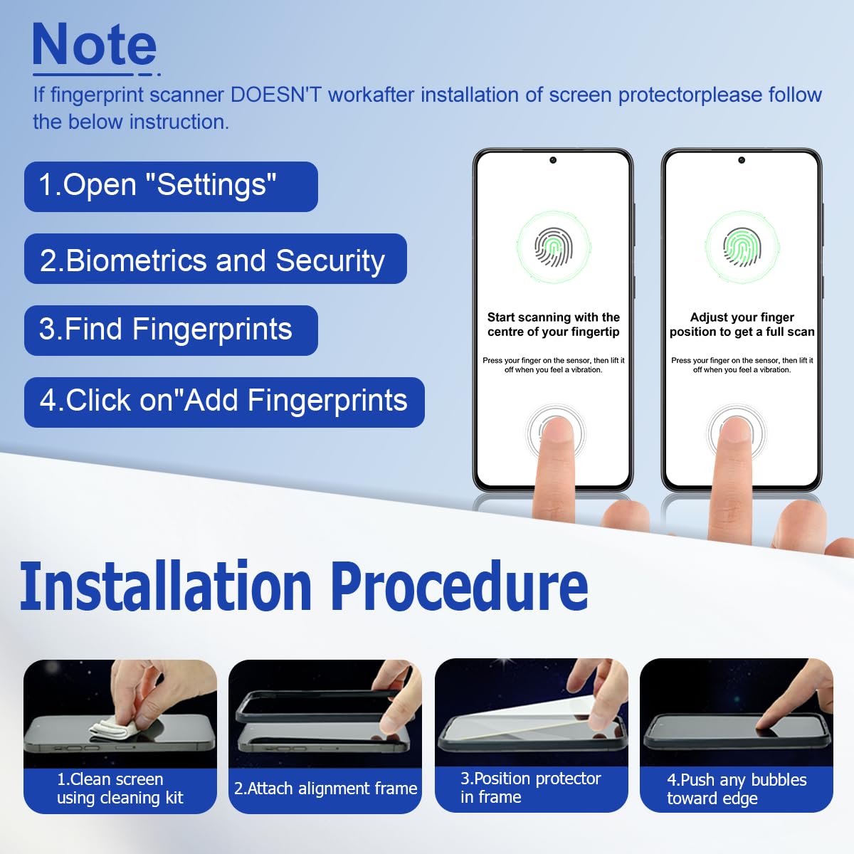 SURFCUZ [3 Pack] Displayschutzfolie für Samsung Galaxy S23/S22 [Gehärtetes Glas] [Japanglas mit 9H Härte] Fingerabdruck-Entsperrung mit Installationsrahmen HD Klar Displayschutzfolie