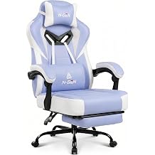 N-GEN GAMING Big & Tall Gaming Chair with Footrest, Lumbar Support, Purple