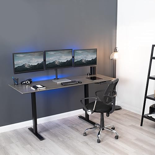 Miniatura 7 de VIVO Triple Monitor 21.5 to 27 inch LED LCD Clamp-on Desk Mount, Flush to Wall, Heavy Duty Articulating Computer Stand, Holds 3 Screens, for Home
