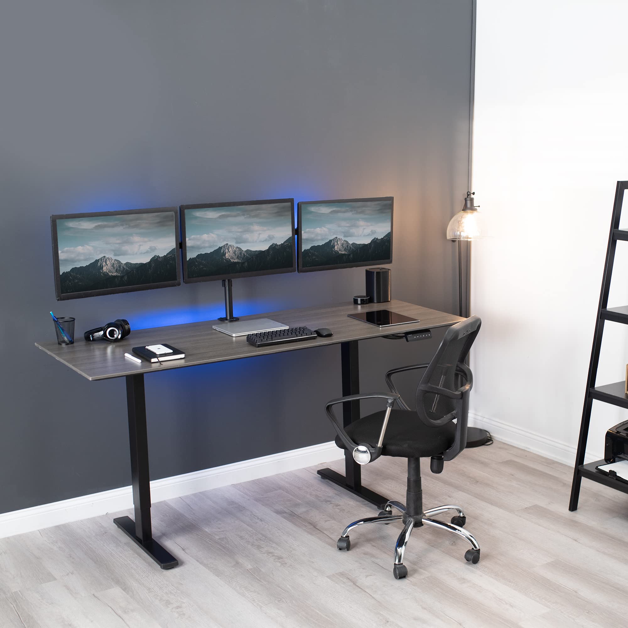 VIVO Support Triple pour écran d'ordinateur LCD LED de 21,5 à 68,6 cm VESA, Installation Murale encastrée, Robuste, entièrement réglable, Inclinaison, pivotement et Rotation, Convient pour 3 écrans