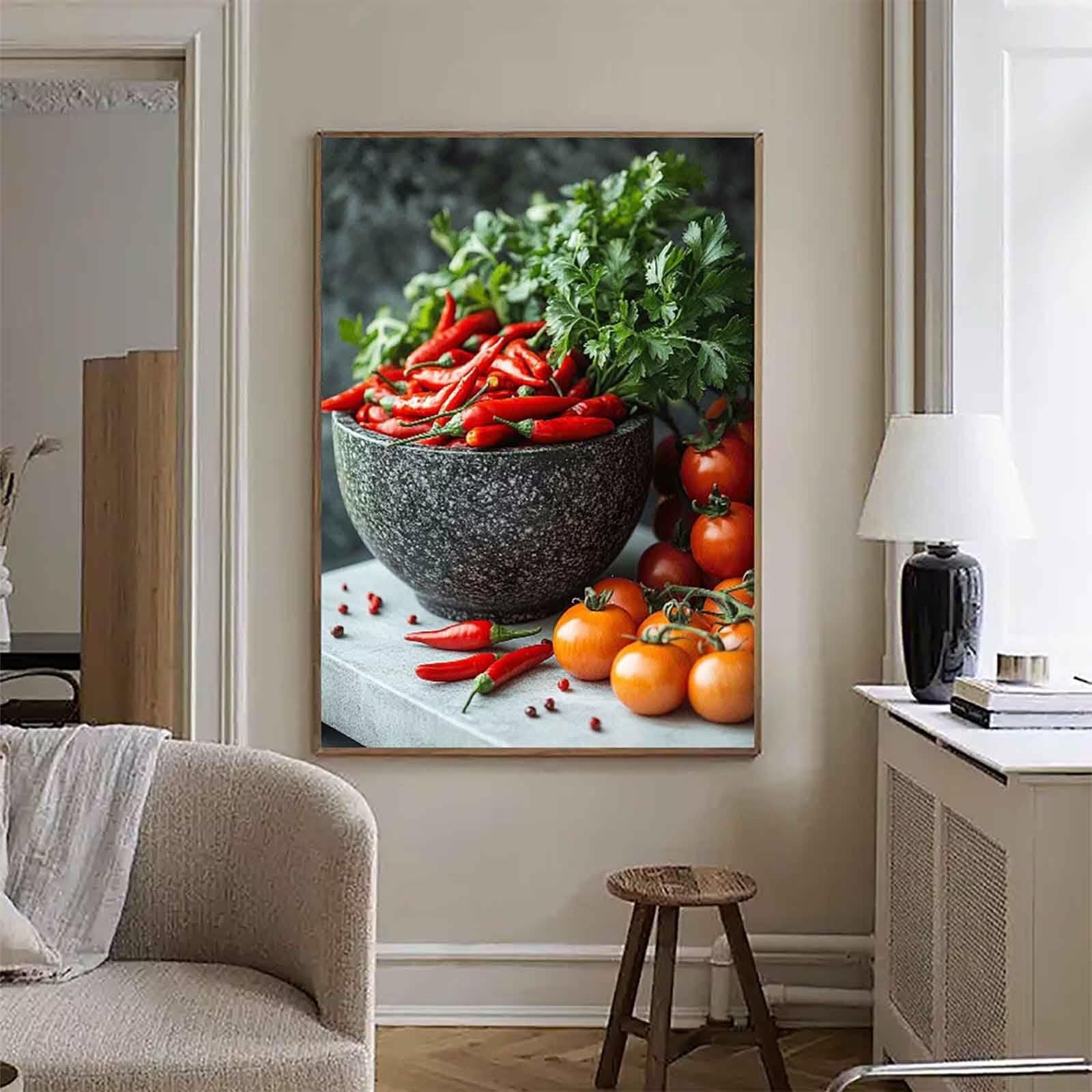 Diament Malarstwo Chili Diamentowe Malarstwo Owocowe Diamentowe Malarstwo Dorośli Początkujący 5D DIY Diamentowy Ścieg Krzyżowy DIY Dorośli Zestaw do Dekoracji Domu, Prezent Kobiety 80x110cm