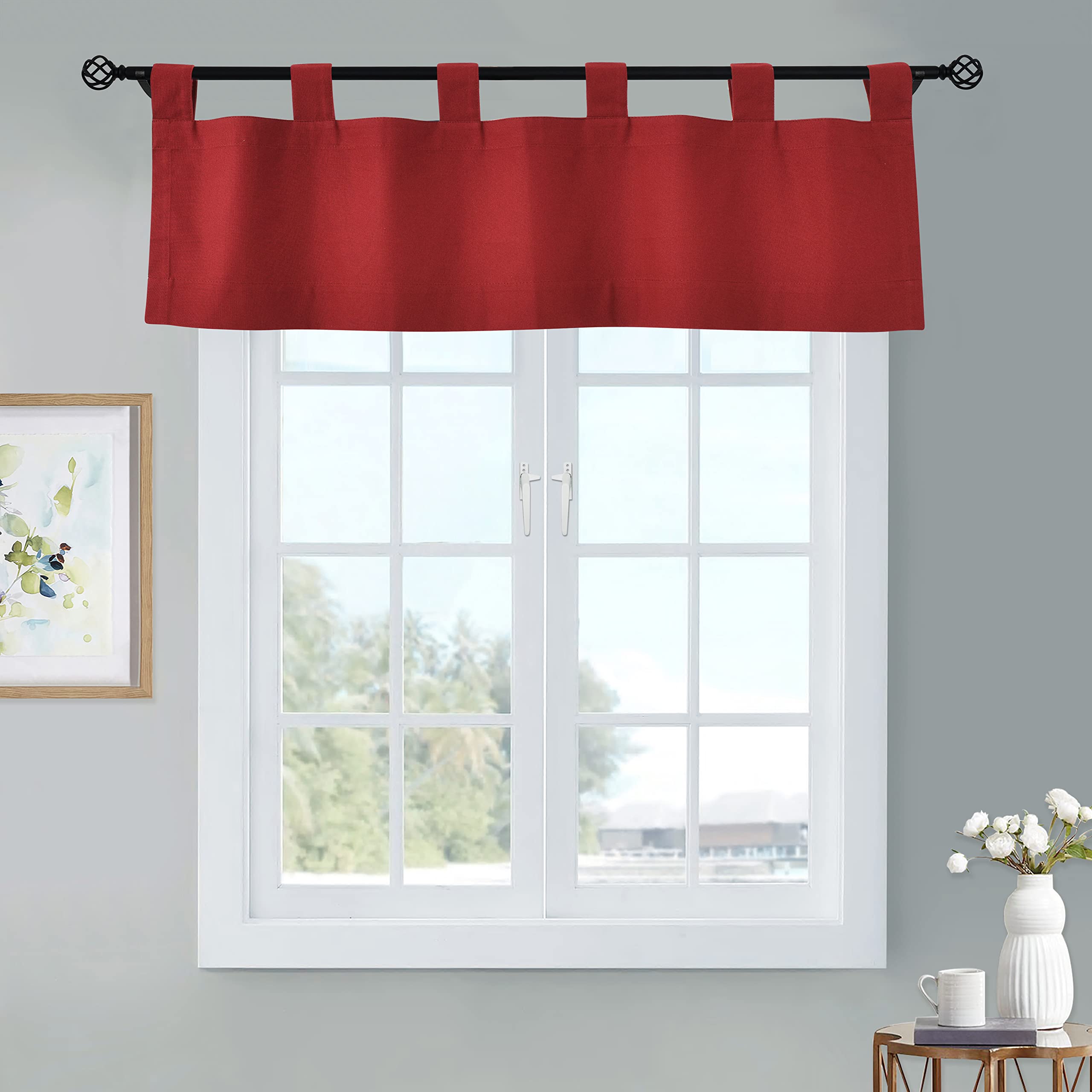 Loft LivingWinmate Insulated Cotton Tab Top Valance 40" x 15" in Burgundy
