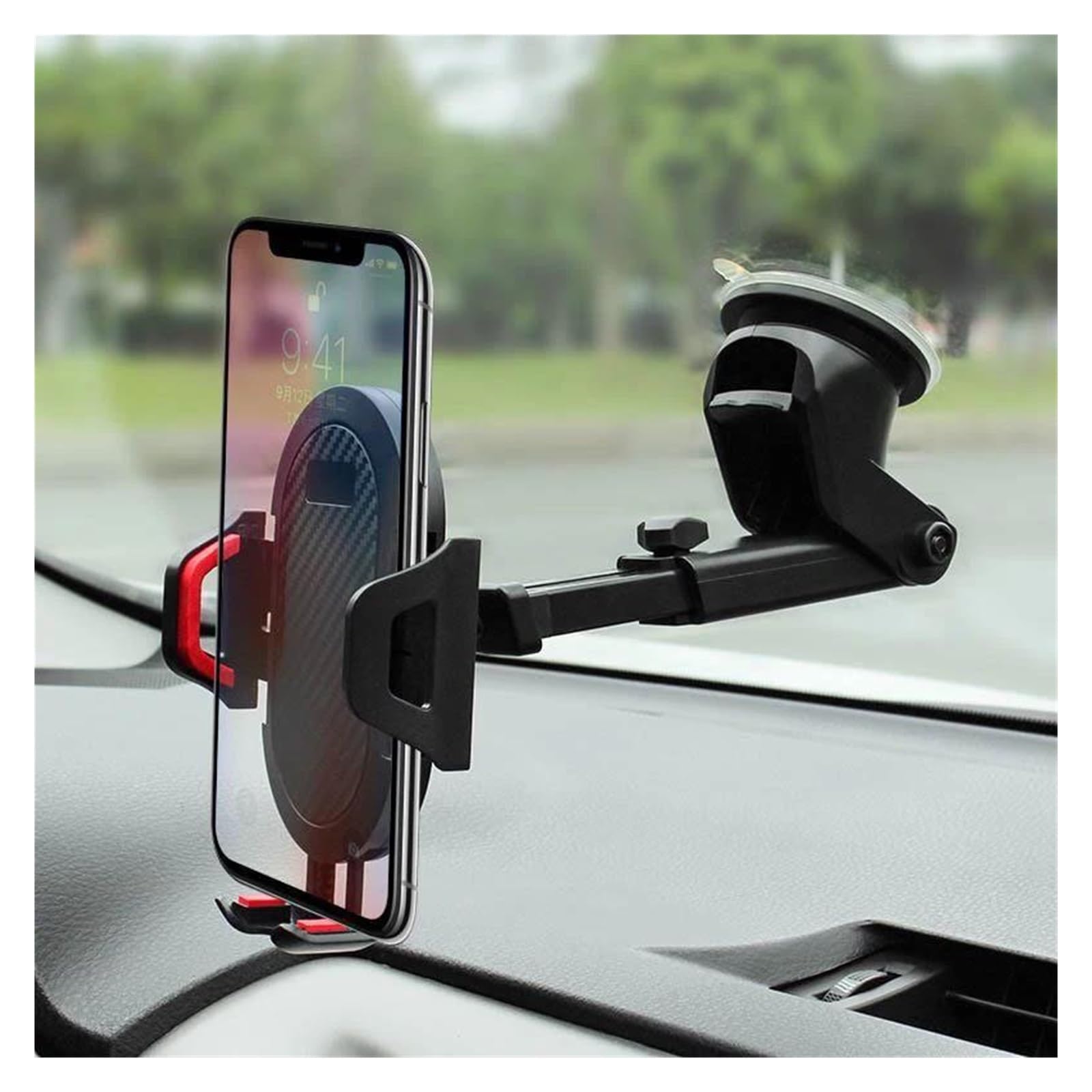 Soporte para teléfono con Ventosa para Coche, sin Soporte magnético para GPS, Compatible con para XI&ao7mi(Red)