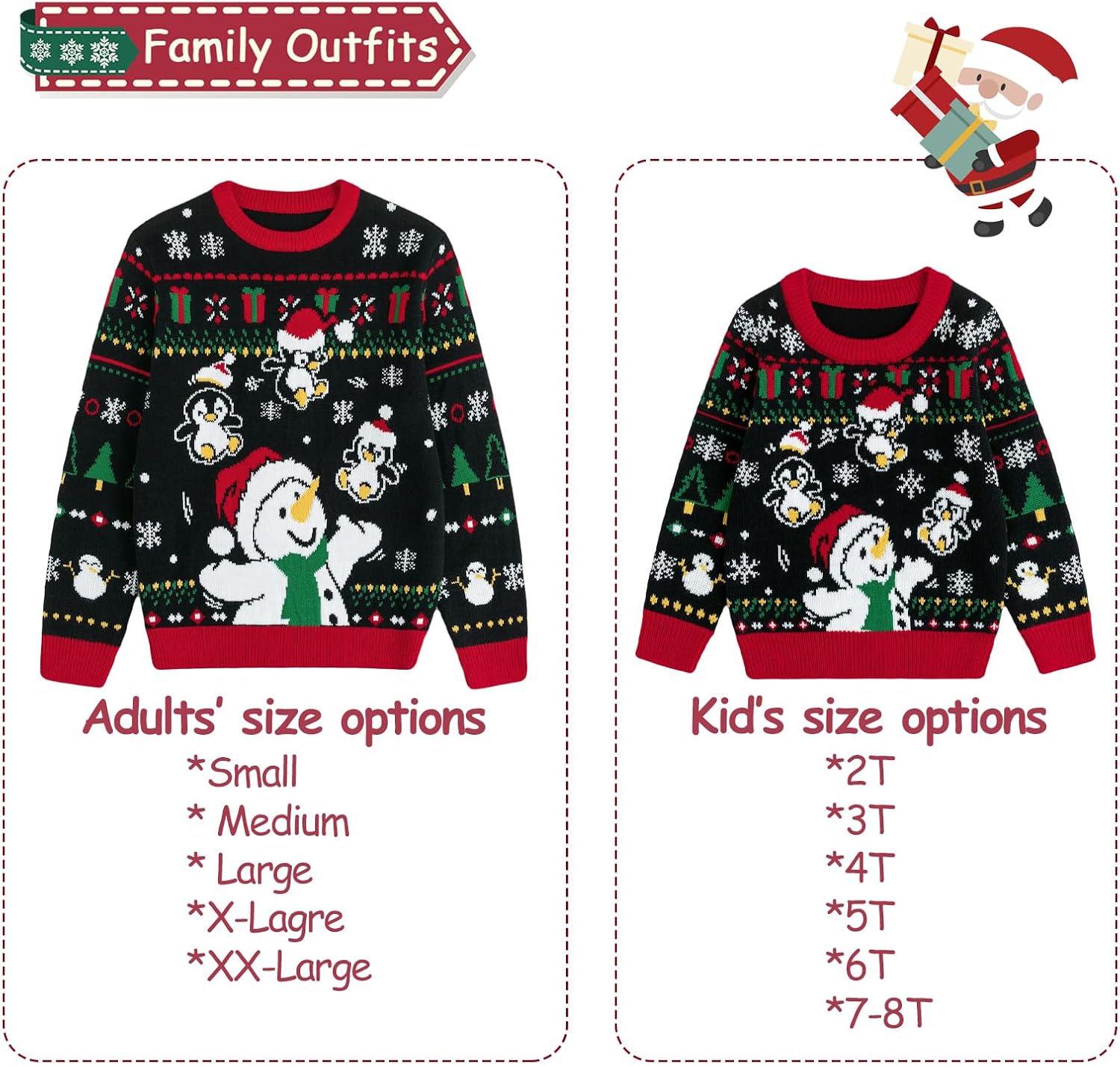 Curipeer Ugly Family Matching Christmas Sweaters Men Women Kids Knitted Pullover Outfits Party Holiday