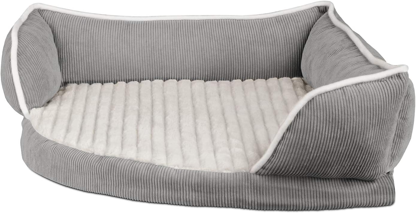 Paws & Pals Dog Bed for Pets & Cats - Triangle Corner Lounger with Self Warming Cozy Inner Cushion for Home Crate & Travel - Corduroy,…
