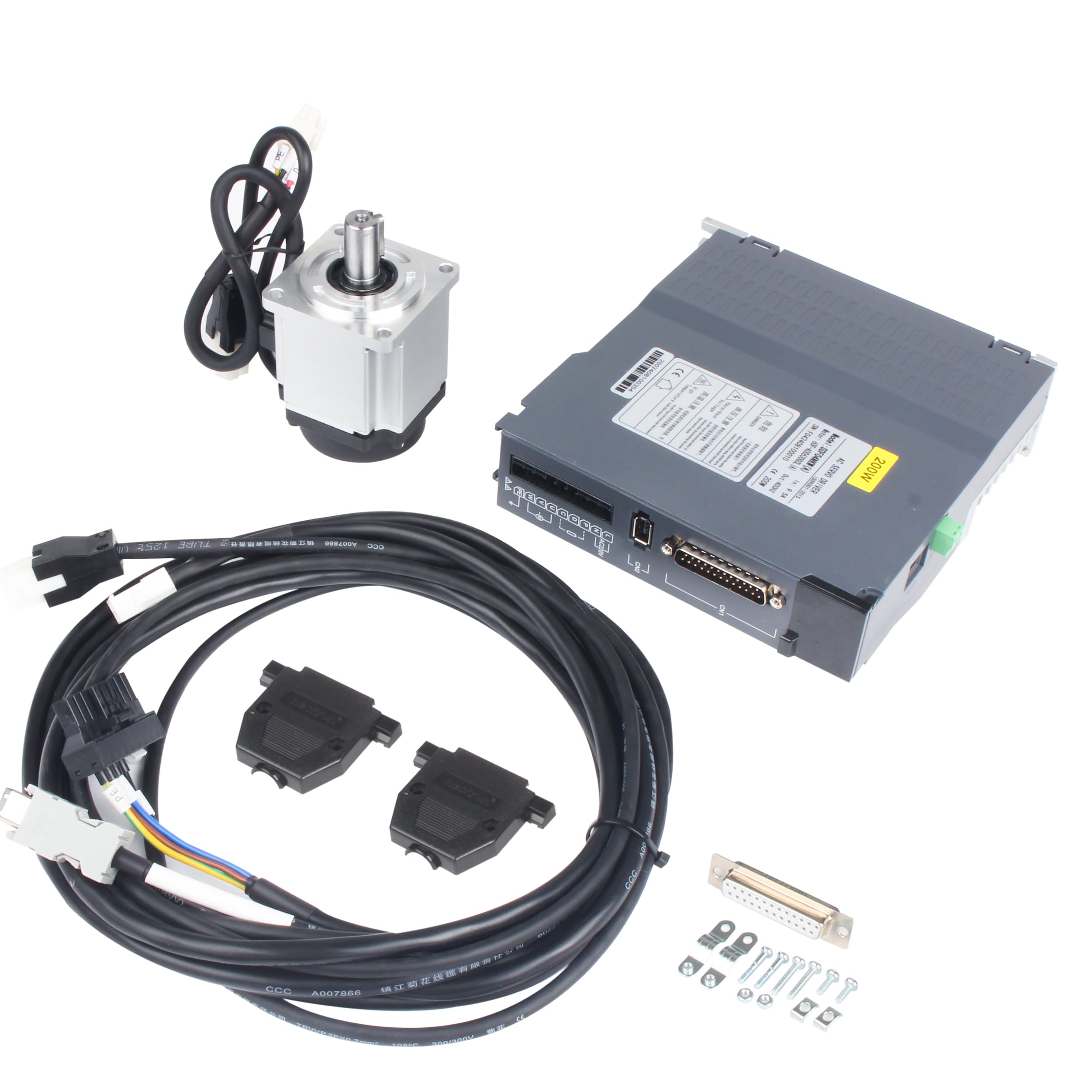 CNCTOPBAOS 200W AC Servo Motor Driver Controller Kit 220V with Servo Driver Control System for CNC Router/Engraving Machine/Milling Lathe/Robot/Automation equipment (200W)