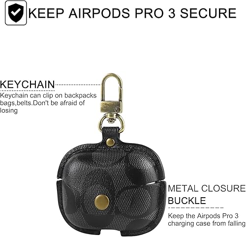 Miniatura 5 de para funda de AirPods Pro 3, funda de cuero bonita de cuerpo completo a prueba de golpes protectora para funda de AirPods Pro de 3ª generación para