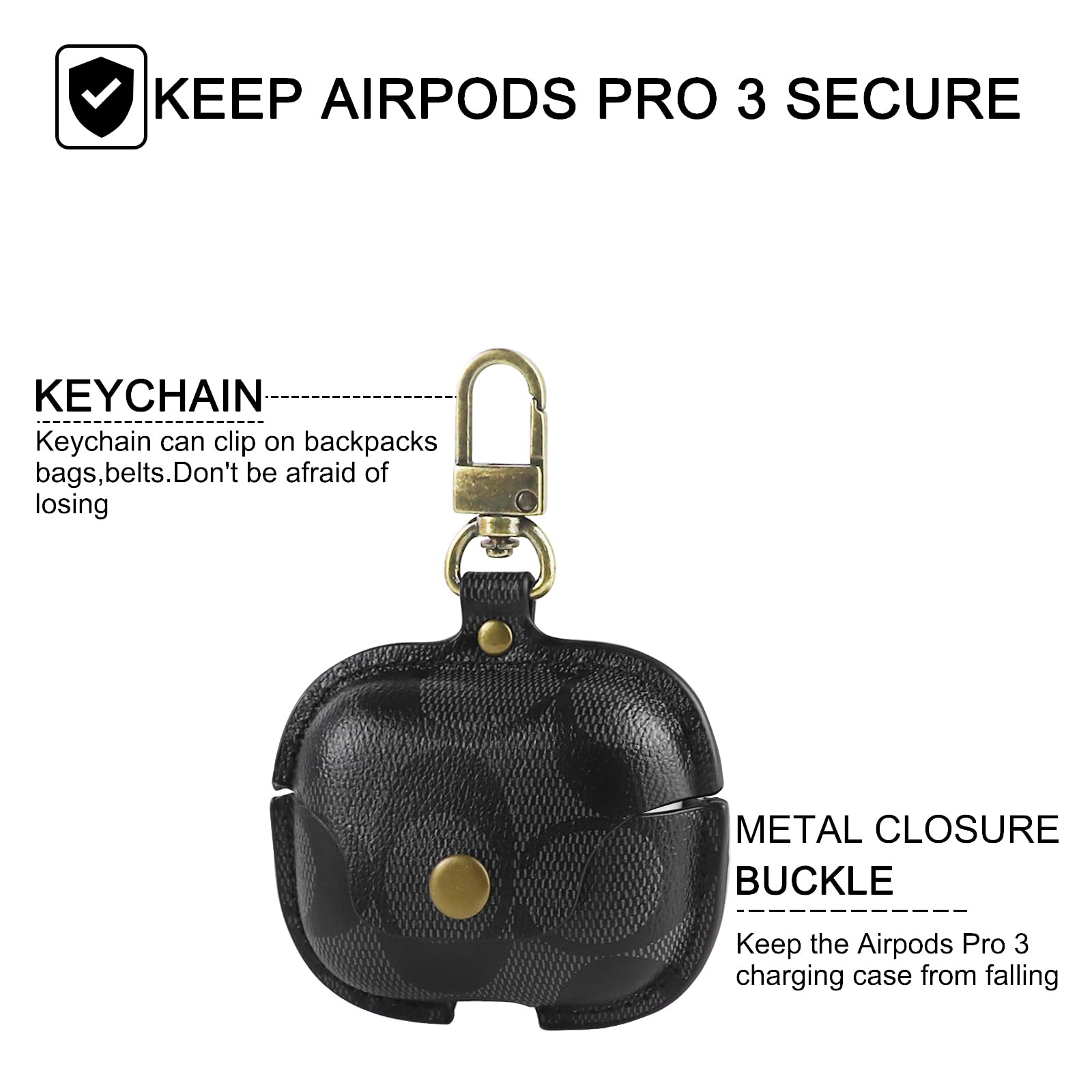 Custodia protettiva per AirPods Pro 3, in pelle, antiurto, compatibile con AirPods Pro di terza generazione, per donne e uomini (B)