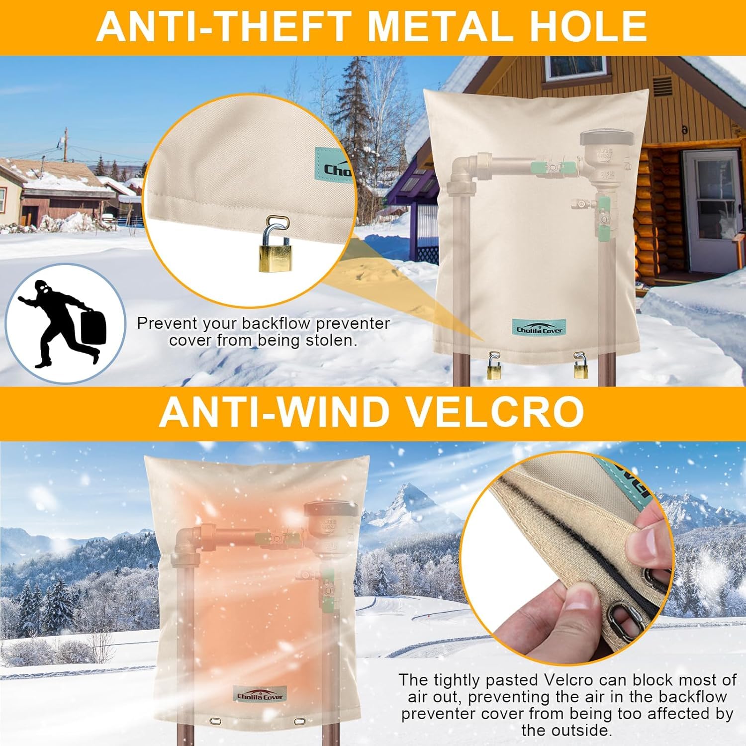 Cubierta de prevención de reflujo aislada (-15.0 °C) – 18 pulgadas de ancho x 34 pulgadas de alto cubierta de reflujo para protección de tuberías de invierno – Cubiertas de aspersor para