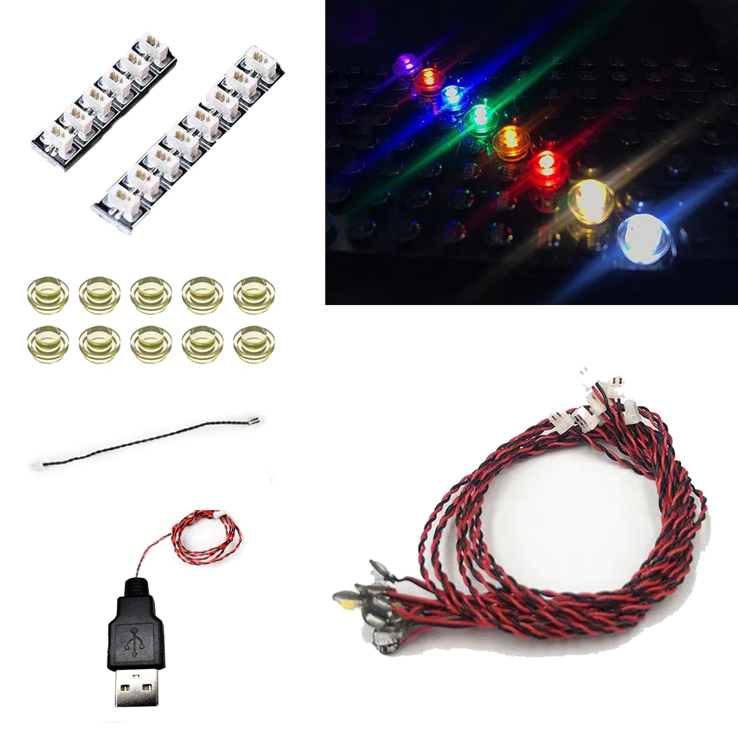 10 PCS/Pack Colorful Dot Lighting Kit, DIY Brick Lighting Brick, Compatible with Lego Building Blocks Models, Led Light Accessories (Warm white)