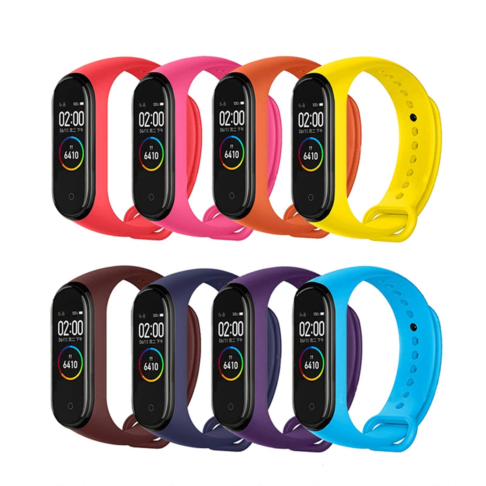 Bracelet Bracelet Bretelles Bracelet de Montre en Silicone pour Bracelet Bracelet Bracelet (Couleur du Bracelet : Jaune, Taille : pour) (Orange pour)