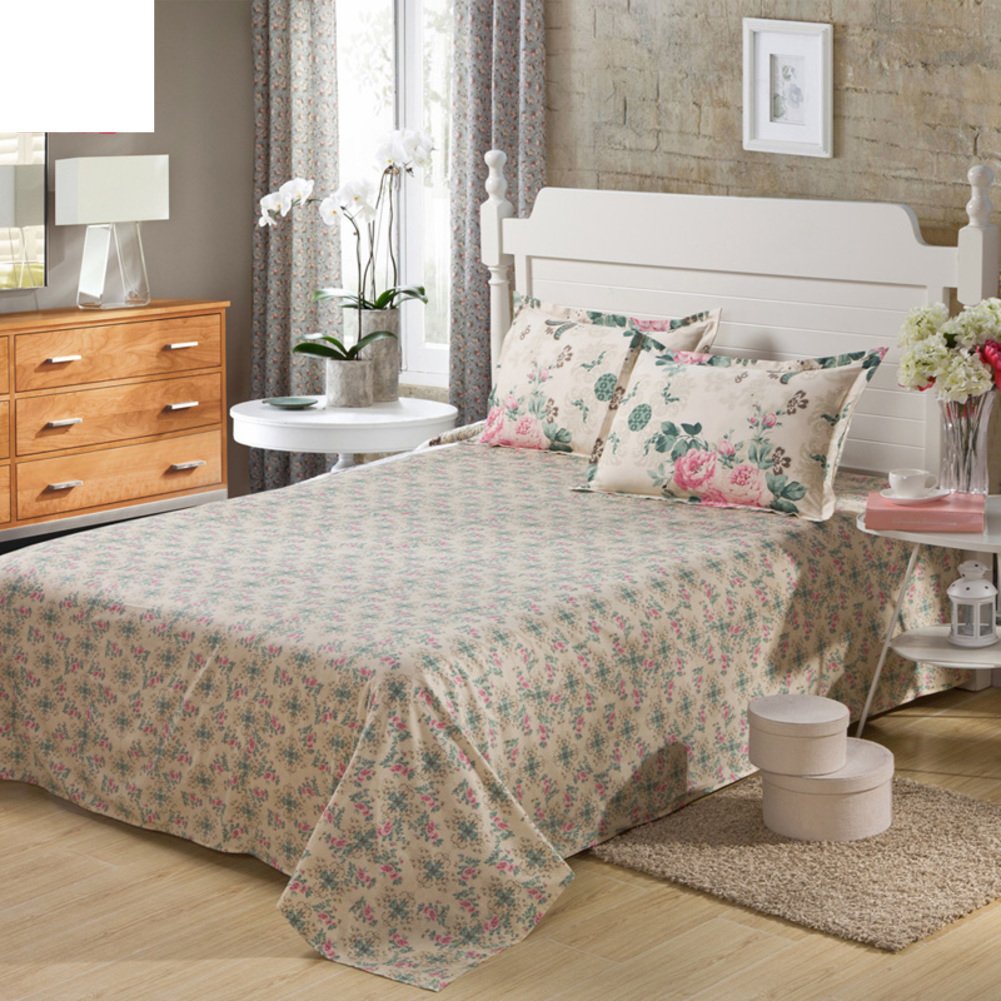Feuilles de coton lit double 240x265 grand drap plat pour dortoir