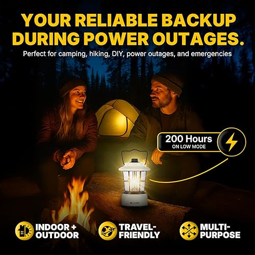 Miniatura 6 de LUXPRO Linterna LED retro, linterna de emergencia alimentada por batería, resistente al agua, lámpara LED brillante para uso en interiores y