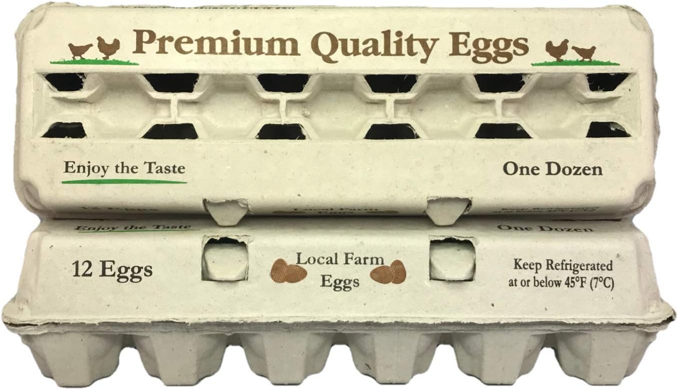 12ct Brown/Green Design Egg Carton - 100pcs