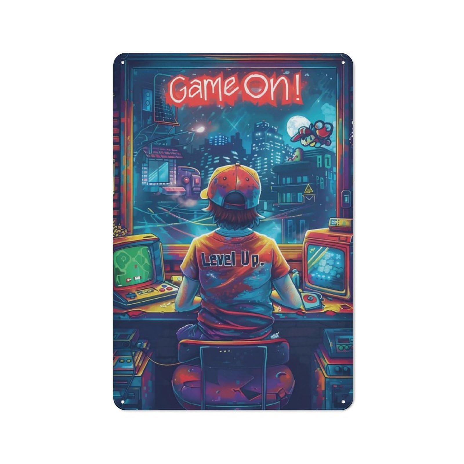Junmoney Anime And Gaming Retro-Style Metal Plaque 30X20cm For Kitchen Or Home Bar, Gift For Home Bar Enthusiasts During The Christmas Season