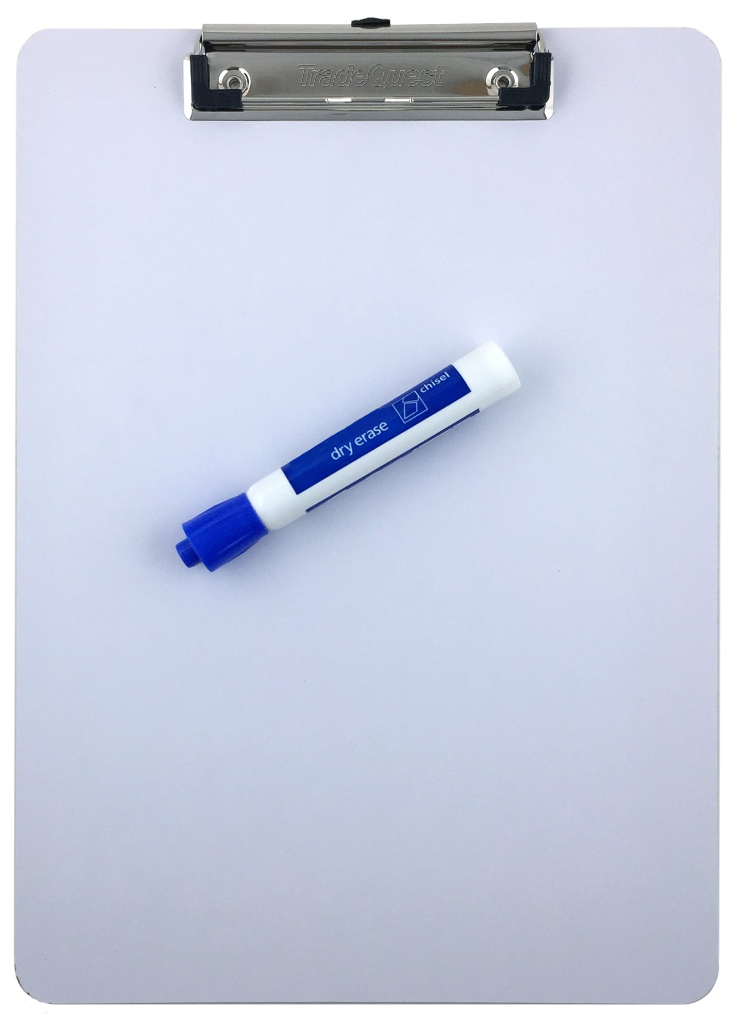 Portapapeles con superficie de borrado en seco de 22,8 x 31,7 cm, pizarra blanca con clip tamaño carta, pack de 6