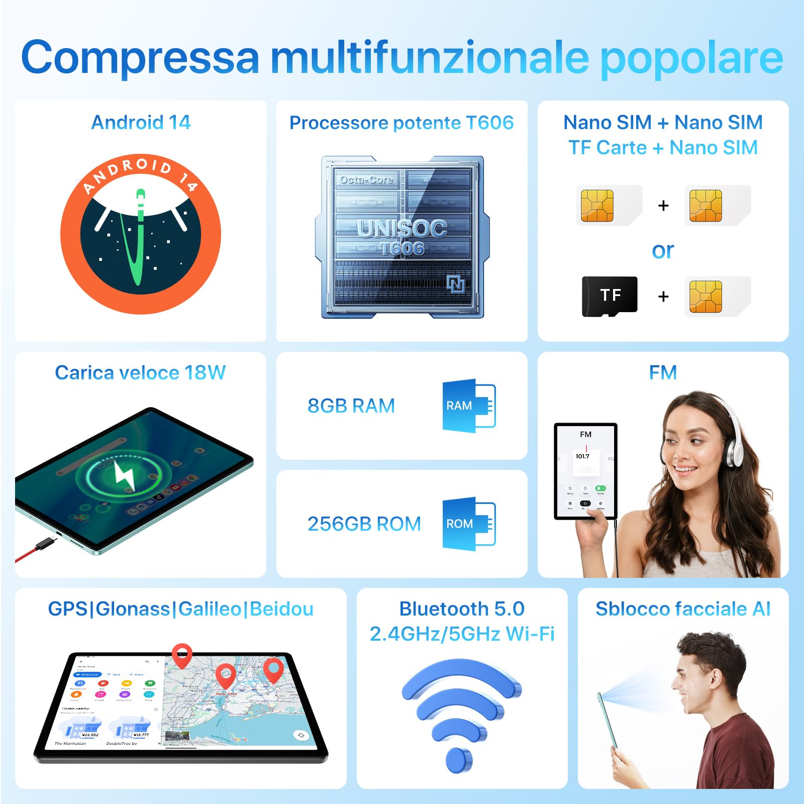 UMIDIGI Tablet Android 14, Tablet 11 Pollici 8(4+4) GB RAM+256GB ROM/TF 1TB, 4G Dual SIM Tablet in Offerta, 7200mAh, Tablet PC Octa Core/GPS/13MP/BT5.0/OTG/Face ID, G9 Tab Tablet con Penna-Verde
