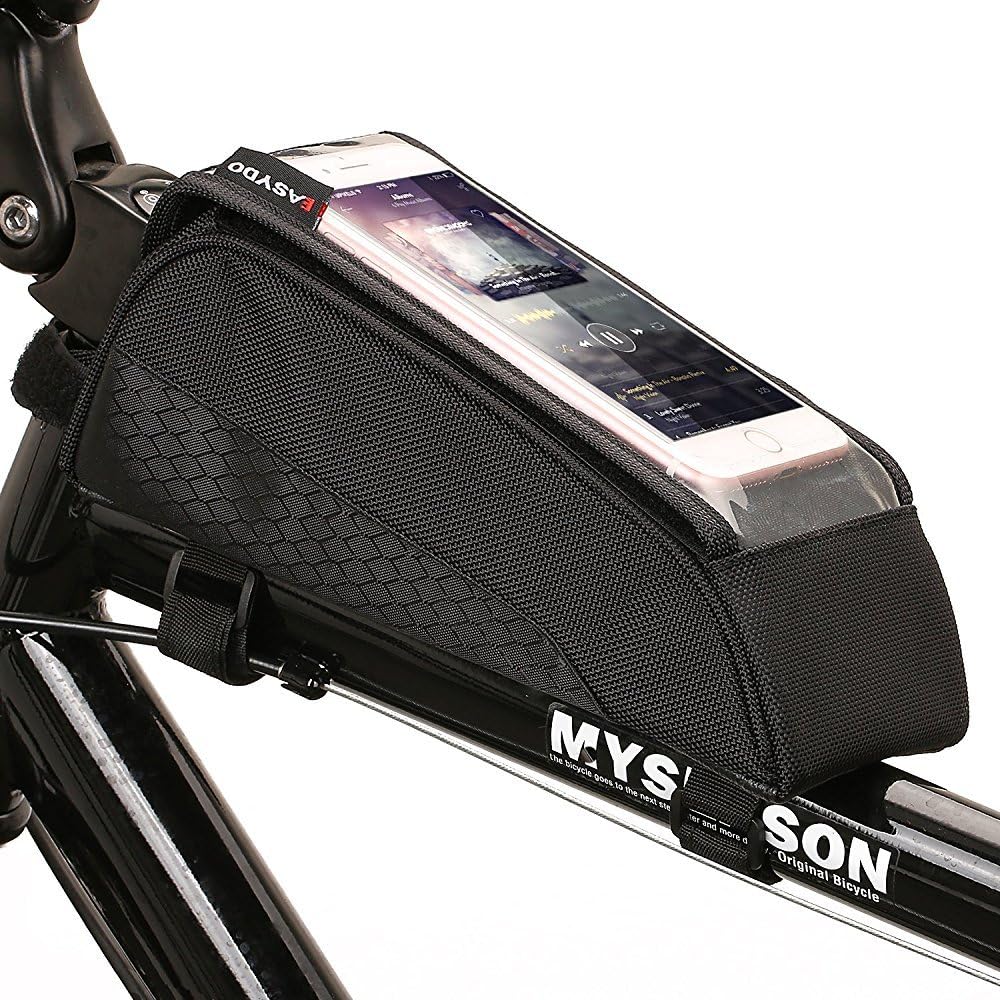 ONEU Bike Top Tube Bag, Quick Installation & Release Portable Bicycle Bag, Waterproof Touch Screen Phone Case Saddle Bag for Bicycle with Adjustable Magic Tape