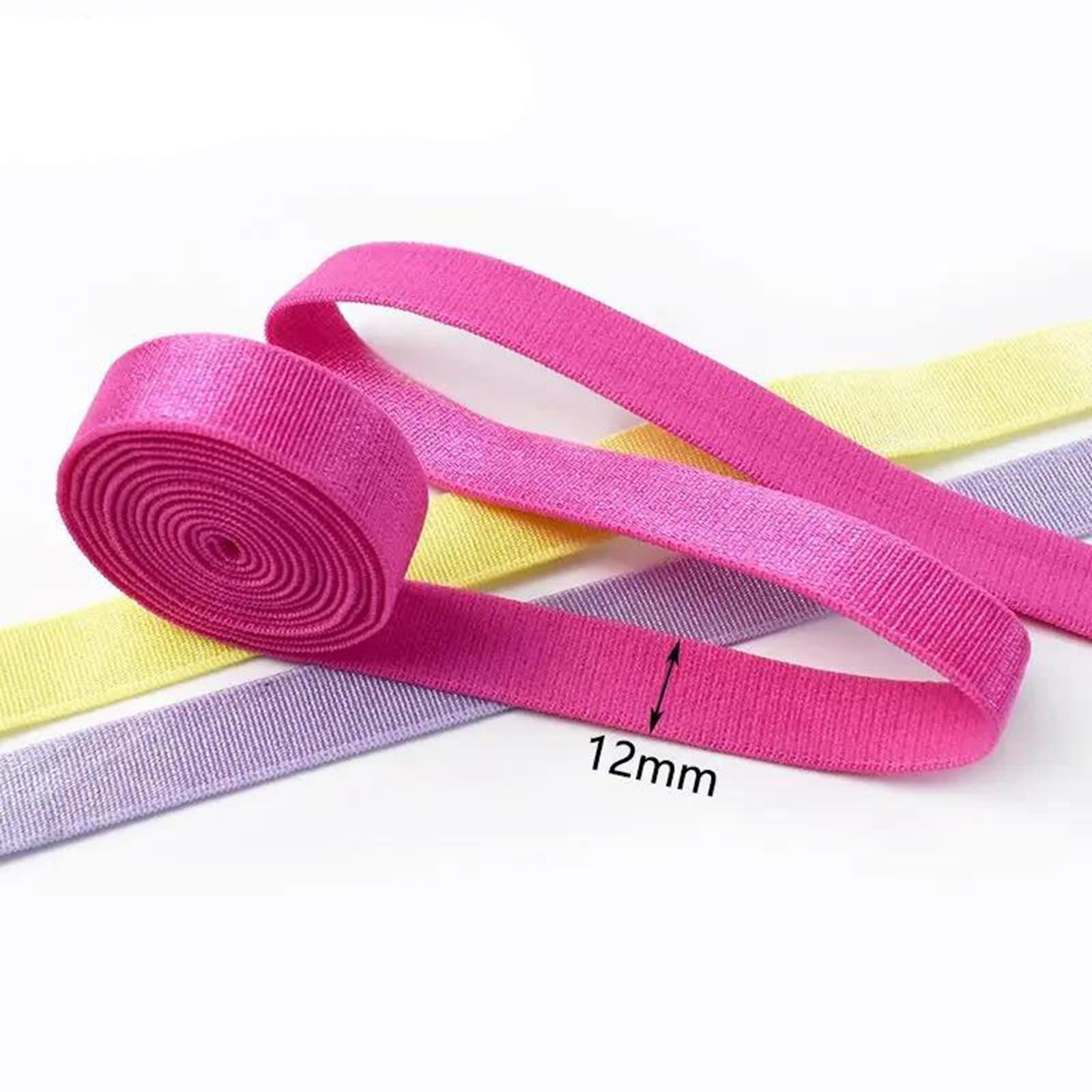10/20/45 Meter 12 mm weiches, dehnbares Gummiband für Unterwäscheträger, Yogabänder und Haargummis,Weiß,12 mm - 45 Meter