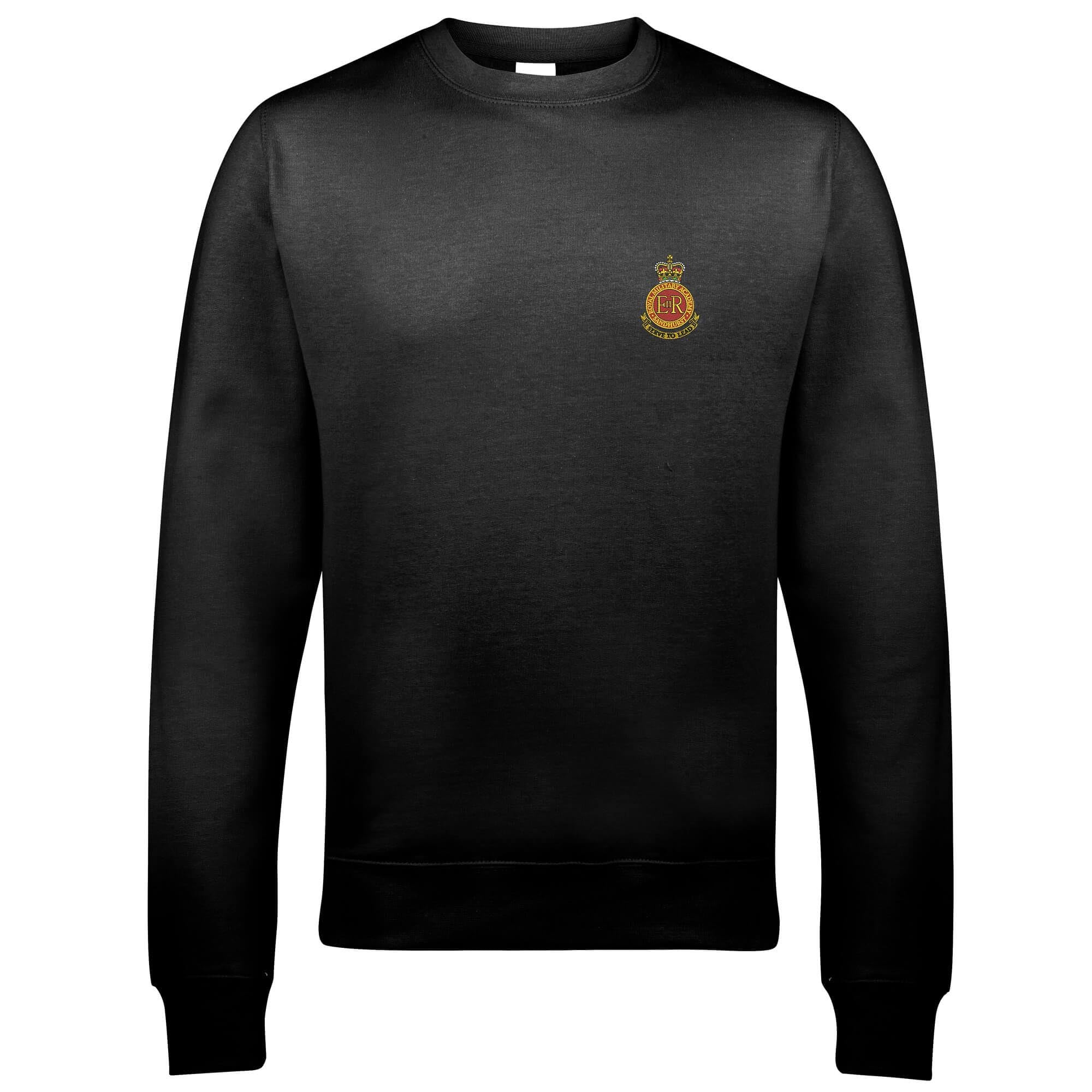 The Military Store Men's Black Royal Military Academy Sandhurst Embroidered Sweatshirt, Medium