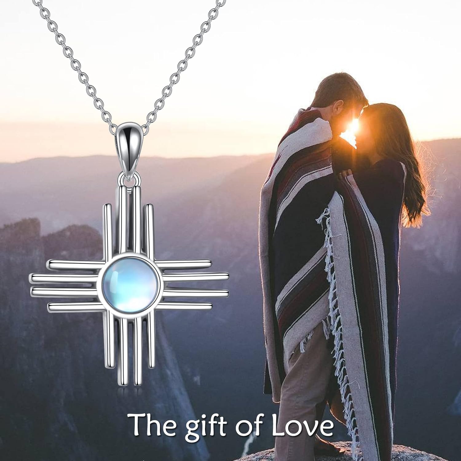 TIGER RIDER Zia Sun Symbol Necklace 925 Sterling Silver Moonstone/Opal/Obsidian/Carnelian Necklace New Mexico Jewelry for Women