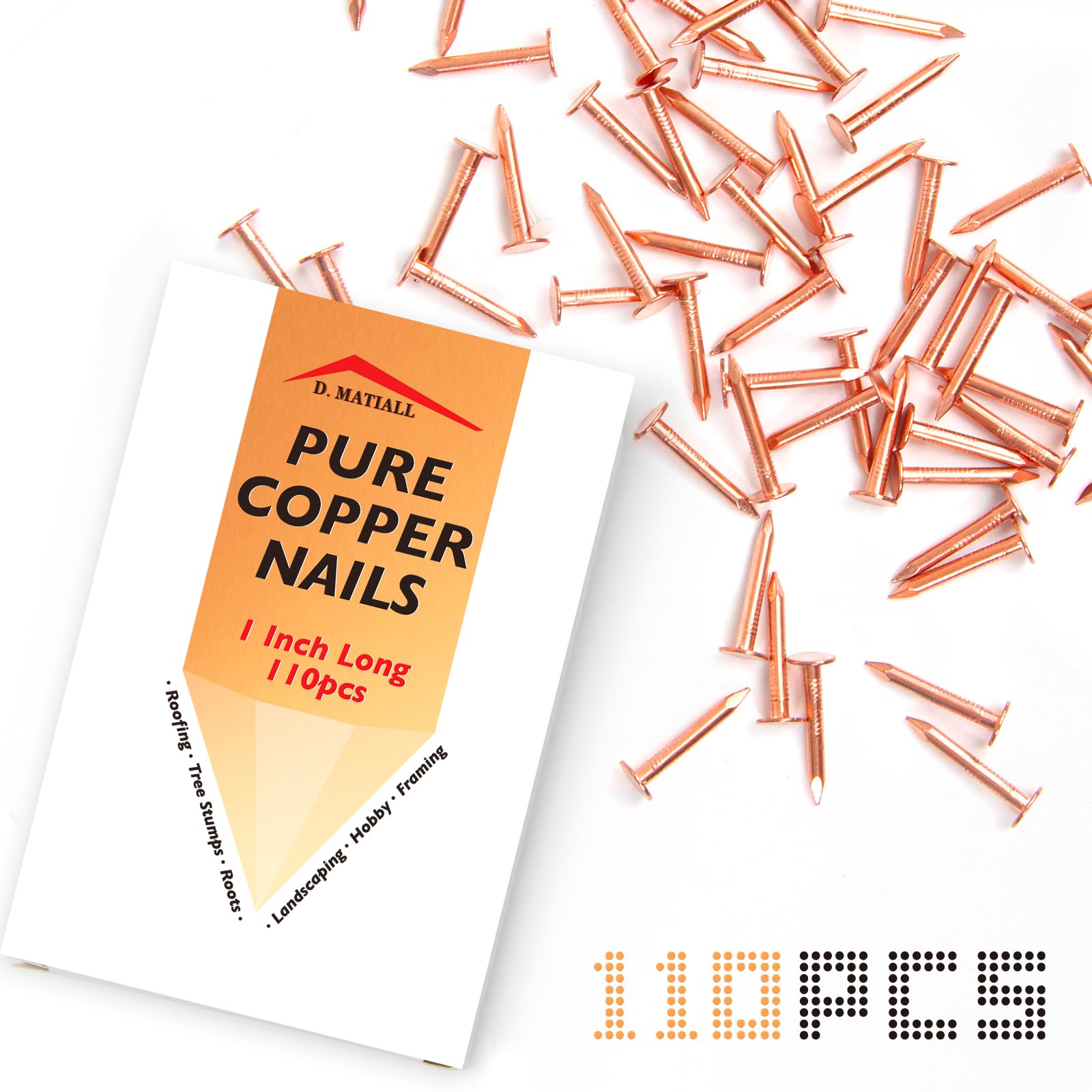 Pure Copper Roofing Nails - 110pcs -1