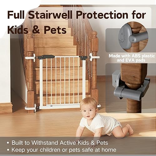 Miniatura 7 de Upgrade 2 Pcs Baby Gate Banister Adapter  No-Drill Stair Railing Mount Kit, Fits 23.5 RoundSquare Posts, Compatible with Baby & Pet Safety Gates,Gray