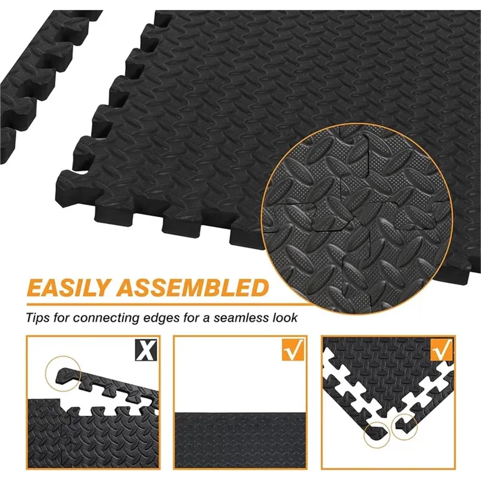 Esterilla Fitness Puzzle Esterilla de Espuma EVA entrelazada for Ejercicios de Fitness(Grey 12pcs)