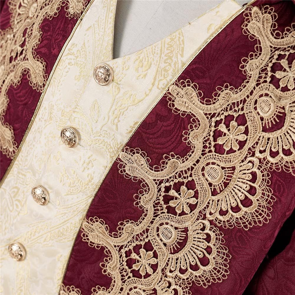 Crubelon Men Steampunk Medieval Jacket Gothic Victorian Frock Coat Uniform - Image 5